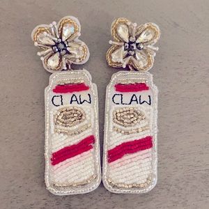 White claw beaded felt boutique earrings